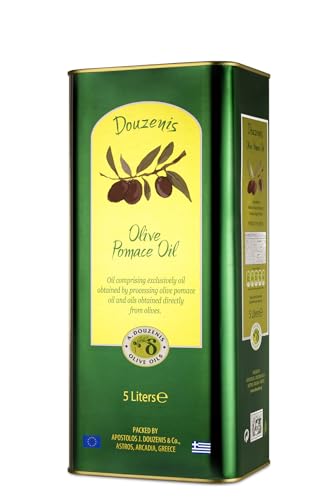 Douzenis - Aceite de oliva Pomace, ideal para asar y freír, sabor suave, resistente al calor, bidón de 5 litros