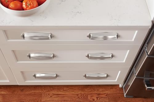 Amerock BP22439PN | Stature 5-1/16 inch (128mm) Center-to-Center Polished Nickel Cabinet Cup Pull | Kitchen Cabinet Hardware | Furniture Hardware | Drawer Handle by Amerock - Image 2