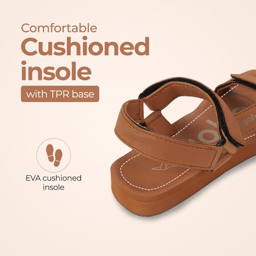 Image of YOHO EVA Sandals for Women | EVA sole | Comfortable cushioned sole with TPR base | Lightweight | Soft skin friendly straps | Adjustable straps | Velcro closure | Vibrant colour options