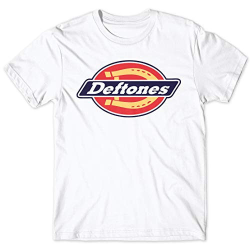 LaMAGLIERIA Camiseta Hombre - Deftones t-Shirt Rock Metal Band 100% algodón, M, Blanco