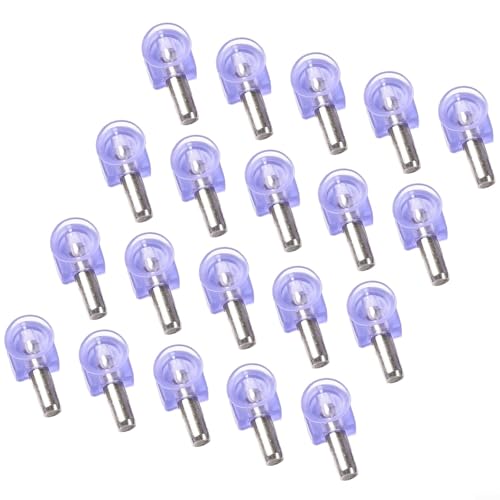 Honseadek Pernos de soporte para estante de gabinete, 6 mm, soportes de estante de cristal, soportes de estante de armario, soportes de estante desmontables, cromado, goma de hierro ajustable