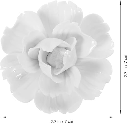 Miniatura 7 de VOSAREA 3 piezas de decoración de pared de flores de cerámica hechas a mano 3D colgando flores de porcelana arte de pared escultura de peonía de