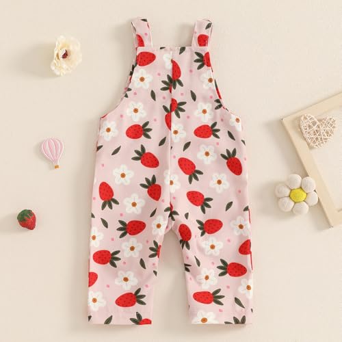 Baby Girl Overalls Romper Floral Print Sleeveless Suspender Jumpsuit Summer Clothing3