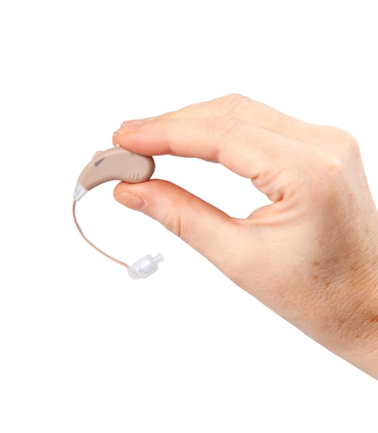 YAOIGO™ Amplificador de Sonido Recargable (2 Dispositivos), Ultraligero, Discreto con Base de Carga, 4 Niveles de Volumen y Autonomía de 16h, Incluye Estuche y Accesorios. Oye Alto, Claro y Nítido.