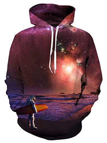 Vogseek Unisex Hombres Adolescentes Niños 3D gráfico de Manga Larga Jersey Sudadera Sudaderas con Big Bolsillo Canguro XXL