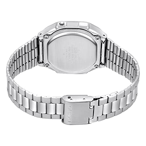 Image of Casio Unisex Vintage A168WA-1WDF Black Digital Dial Silver Stainless Steel Band D131
