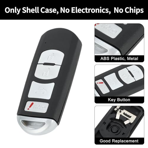 Coque de clé pour Mazda 3 et MX-5 Miata boîtier de remplacement 4 boutons