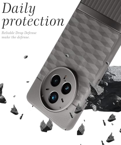 Image of WOW IMAGINE Back Cover for Realme 14 Pro 5G with Hexa Cube Design | Ultra Slim Soft Rubberised Case | Inner Velvet Fabric | Matte Silicone Flexible Mobile Case | Camera Protection - Grey