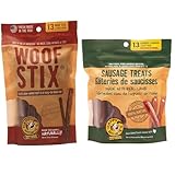 Happy Howie's Woof Stix & Sausage Treats - Healthy Dog Treats, Slow Cooked Beef & Lamb, Soft & Chewy, Natural Ingredients, Hormone Free - 2-Pack