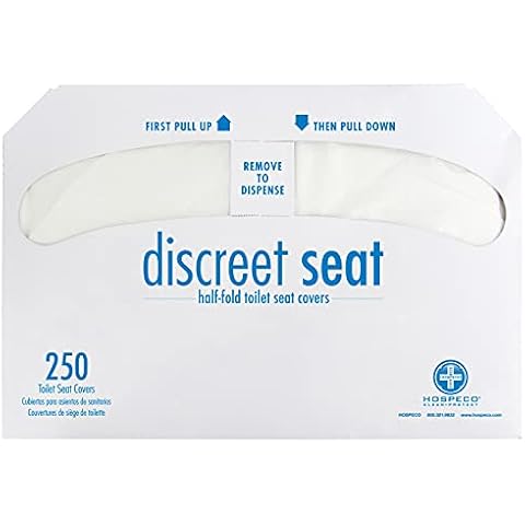 HOSPECO Discreet Seat Half-Fold Toilet Seat Covers, 14.25 X 16.5, White, 250/pack, 20 Packs/carton Cover