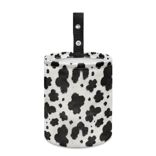 Image of Cow Car Trash Can - Cute, Portable,Collapsible Back Seat, Front Console, Floor, or Hanging Headrest Waste Basket Car Garbage Bag