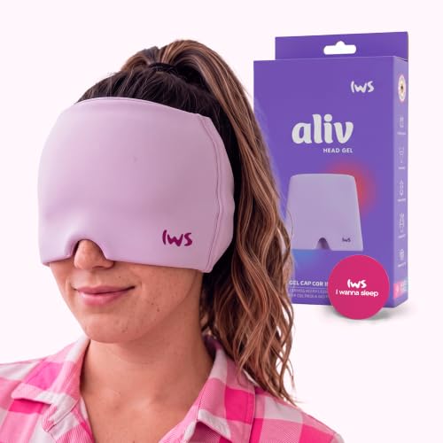 Aliv Head Gel - I wanna sleep - Alívio de Dores de Cabeça e Enxaqueca | Máscara térmica 360°. Alivia Rapidamente Sinusite e Tensões. Com Gel para Uso Quente ou Frio, Oferece Conforto Imediato