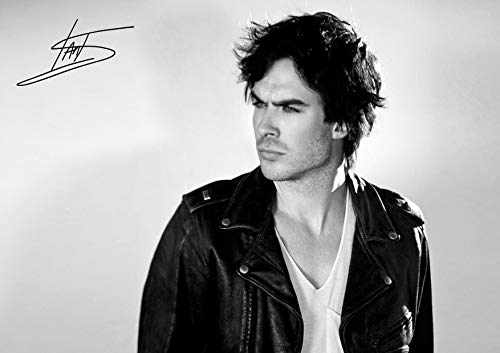 LJW Ian Somerhalder The Vampire Diaries Damon Salvatore Affiche signée A4