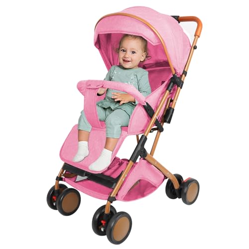 Triciclo, Bicicleta, Triciclo de bebé evolutivo hasta 25 kg, bicicleta para Caminar Bicicleta para Niños Mayores, asiento reversible, Gran Cesta Bolsa, Portavasos, Rueda Libre - B-rosa
