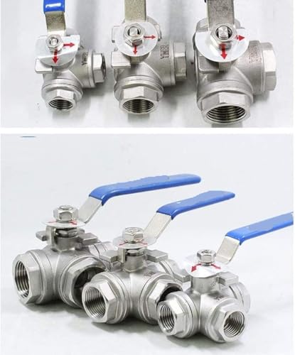 Robinet à boisseau sphérique 3 voies inox 304 avec passage intégral DN50 type T haute étanchéité - 2