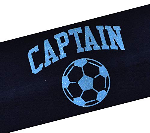 Funny Girl Designs Design Your Own Personalized Soccer Cotton Stretch Headband with Glitter Text And Custom Name2