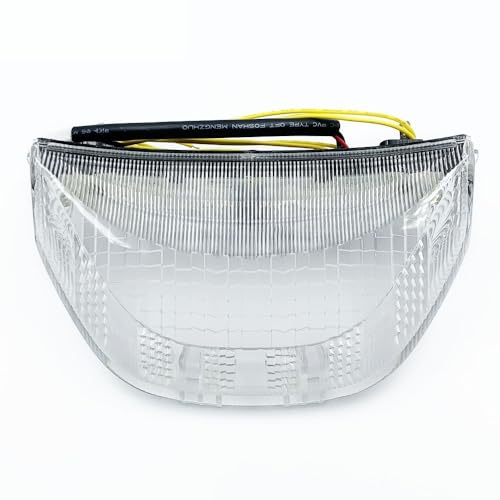 Feu arrière de moto LED transparent avec clignotants intégrés