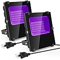 Waygor 600W Black Lights Outdoor, Commercial Black Light Flood Lights with UL Plug High Power 395nm UV Blacklight Floodlight BlackLights Waterproof IP66 for Glow Party Large Space Halloween (2 Pack)