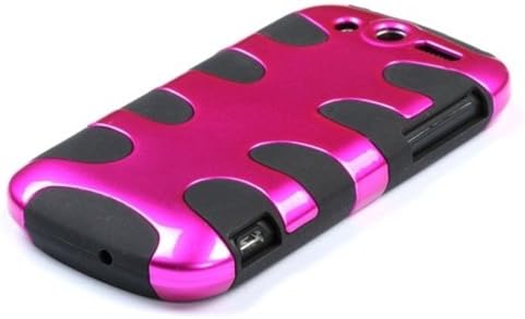 MyBat HTCMYTH4GHPCSK034NP Metallic Fishbone Protective Case for HTC My Touch 4G - 1 Pack - Retail Packaging - Hot Pink/Black