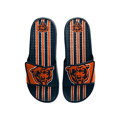 Image of FOCO mens NFL Team Stripe Logo Athletic Sport Shower Flip Flop Sandals Gel Slides