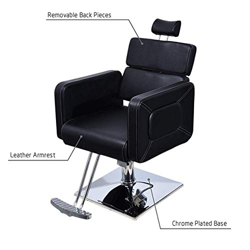 Barberpub Classic Hydraulic Barber Chair Salon Styling Beauty Spa Chair 2065 (Black) #TOP2
