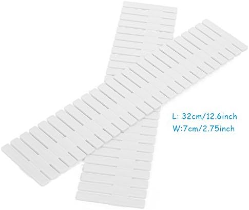 Onerbuy 8pcs Adjustable Grid Drawer Dividers DIY Plastic Closet Separator Tidy Organizer Container for Underwear Socks Belt Office Supplies (White)