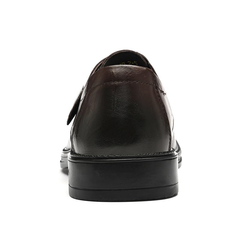 Men's Classic Leather Monk Strap Buckle Oxford Shoes Retro Comfortable Business Non-Slip Softsole Walking Dress Shoes4