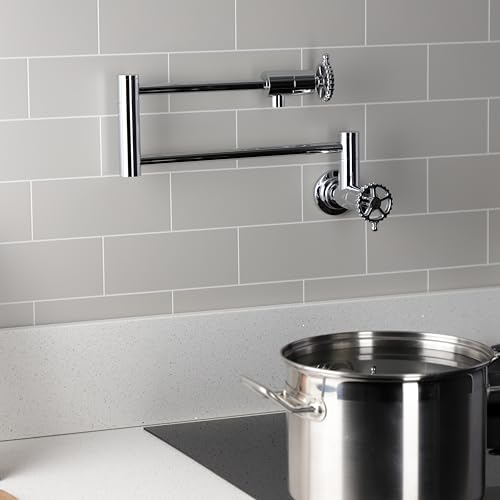 Remplisseur de pot mural Kingston Brass chrome poli pour cuisine