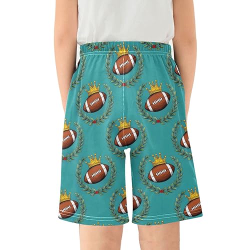 ALAZA American Football Leaf Crown Pajama Shorts Elastic Waist Casual Sleep Shorts with Pockets Size 6-142
