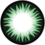 Matlens - GEOLICA Farbige Kontaktlinsen ohne Stärke grün green GEO Extra Bella Big eyes WBS-203 circle lens 2 Linsen 1 Kontaktlinsenbehälter 1 Pflegemittel 50ml