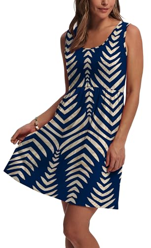 Image of WIHOLL Women's Summer Dress 2026 A-Line Sleeveless Casual Sundress with Pockets Floral /Solid