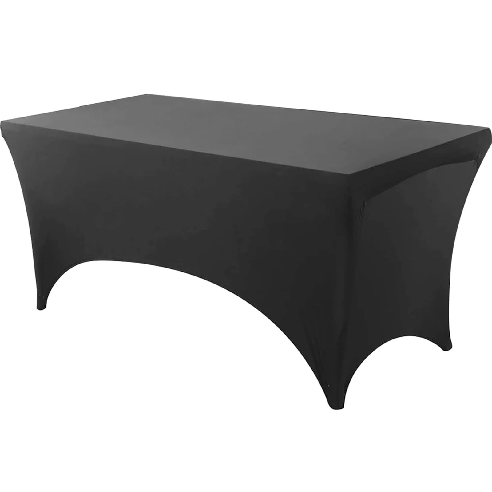 SNGUOQ 6 Pcs Spandex Rectangle Table Cloth Washable And Wrinkle Resistant Cover Fitted For Event For Event, Wedding(Dark Grey,8Ft(244x76x76cm))