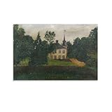 JU XIANG Henri Rousseau Prints，Chateau of Crepy in Valois by Henri Rousseau Wall Art Picture Painting Poster Canvas Print Posters Artworks Bedroom Living Room Decor 16x24inch(40x60cm)