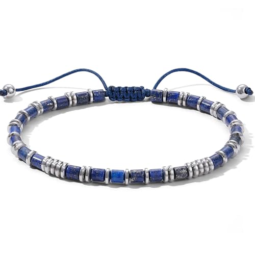 Pulsera de cuentas ajustable para hombre con piedra natural miniatura 1