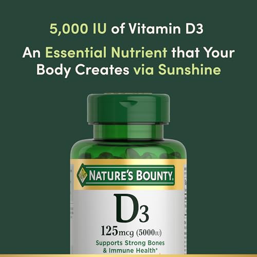 Nature's Bounty Vitamin D3 5000 IU Softgels, Rapid Release, Immune Support, Vitamin D Supplements, 150 Ct - Image 4