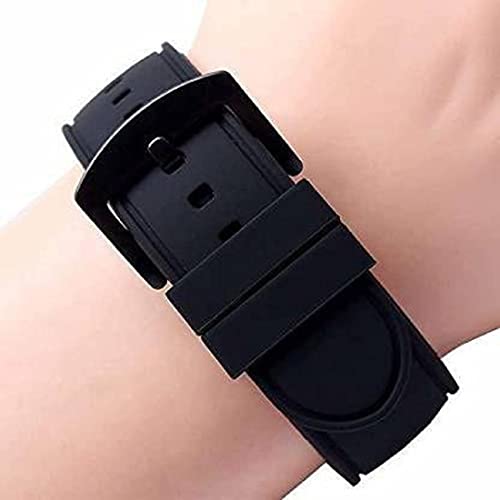 Image of SAVOIR 20 mm Rubber Silicone Watch Band Watch Strap Loops /Keepers Holder Retainer Loop Replacement - Black color Watch Band Loop -