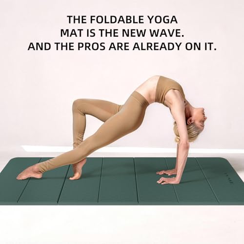 Foldable Yoga Mat 75"x31", Large Yoga Mat & Travel Yoga Mat, Extra Wide 0.24" Thin Non-Slip Fitness Mat for Yoga, Pilates, Stretching & Home Workouts –Easy Carry & Store by lvme - Image 5