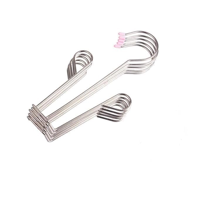 Stainless Steel Shoe Hanger Rack – Space Saving Shoe Organizer for Slippers, Flats & Sandals – Hook Type Hanging Shoe Holder for Closet & Balcony Drying (PACK OF 5)-image-32