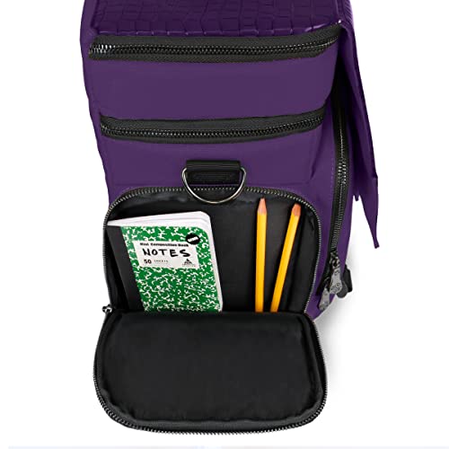 Enhance Collector's Edition Rpg Adventurer's Dnd Bag - Dragon Hide Exterior Travel Rpg Bag With Tabletop Miniatures Storage Vault, Mat Holder, Dnd Dice & Token Pockets, Fits 4-8 Books (Dragon Purple) #TOP7