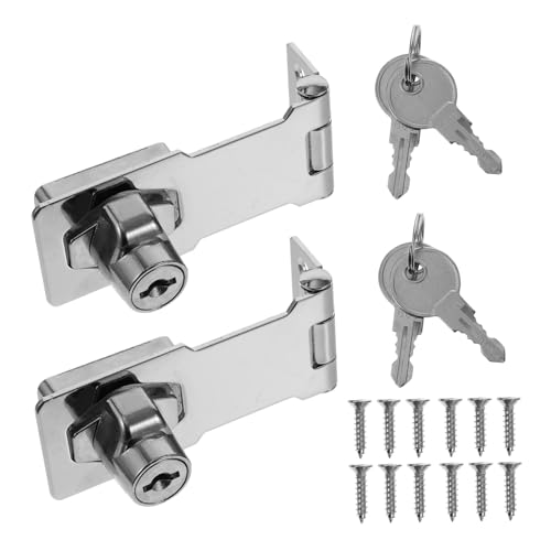 HOLIDYOYO Pcs Keyed Hasp Locks Thickened Stainless Steel Door Latch Lock for Home Security