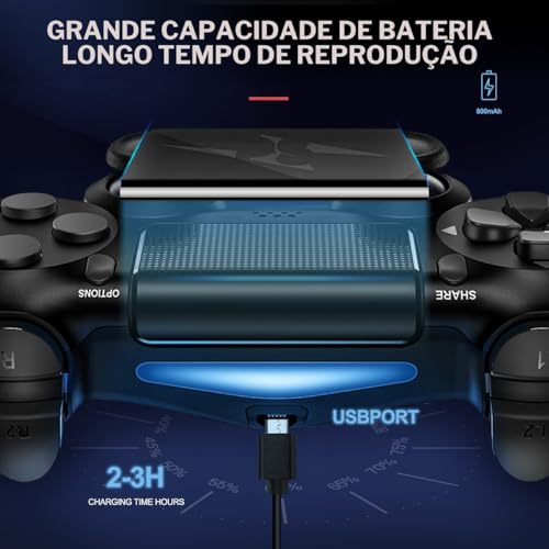 Controle Sem Fio Compativel com Playstation 4, Bluetooh, DoubleShock4