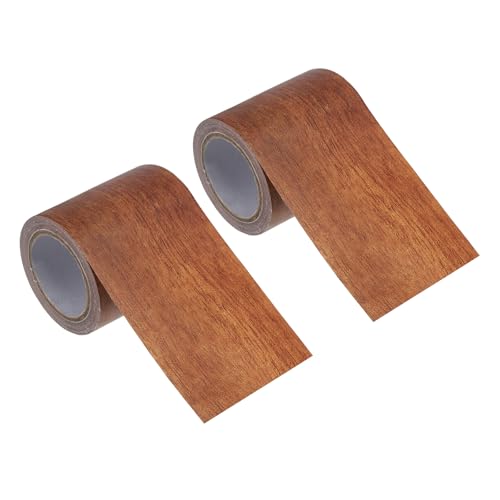 Image of PATIKIL Wood Grain Repair Tape 2.2 inch x15ft,2 Pcs Self Adhesive Realistic Textured Repair Tape Patch for Floor Door Table Cabinets Desk,Mahogany