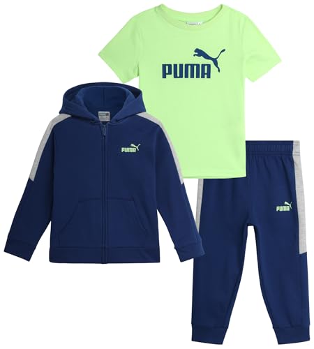 Puma Toddler Boys' Activewear Set - 3 Piece Active Fleece T-Shirt, Hoodie Sweatshirt cover