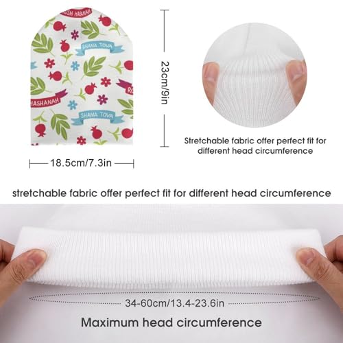 Rosh Hashanah Shana Tova Kids Beanie Hat for for Girls Boys Children Cap Winter Knitted Chemo Cancer Headwear Accessories Gifts Decoration Black2