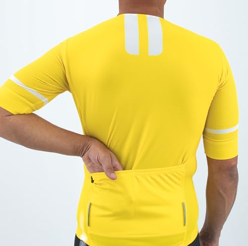 Camisa de Ciclismo Masculina Márcio May Pro Amarela
