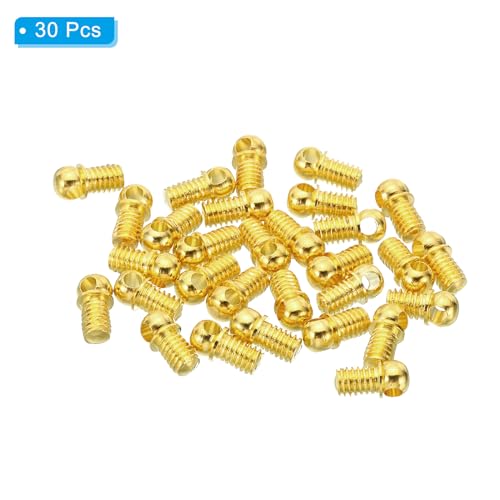 Image of PATIKIL M4x0.7 Eye Bolts, 30 Pack Screw Hook Loop Ring Decorative Light Fixture for Candle Pendant Lamp Chandelier DIY Project, Electrophoresis Gold