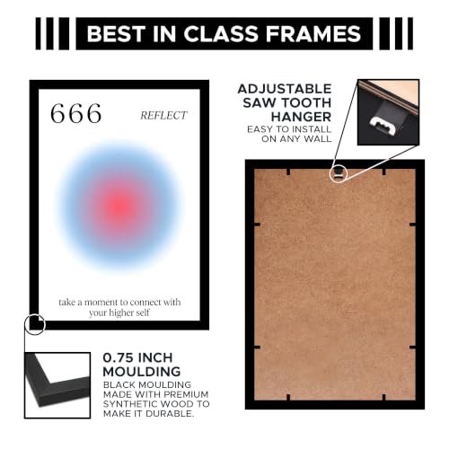 Image of 666 Reflect Premium Framed Wall Poster (12x18 Inch) | inchTake a Moment to Connect With Your Higher Self inch Inspirational Wall Art | Spiritual & Mindfulness Decor for Bedroom, Living Room, Office & Workspace | Ready-to-Hang Display Frame