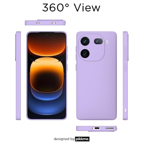 Image of Outlouders Back Cover for iQOO 12 5G | Camera Protection | Durable Soft Matte Silicone Bumper Case (Purple)