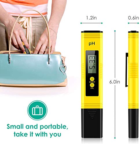 PH Meter, Digital PH Tester 0.01 High Accuracy PH Meter for Water, 0-14.0 PH Measurement Range, PH Meter with ATC for Drinking Water, Pool and Aquarium