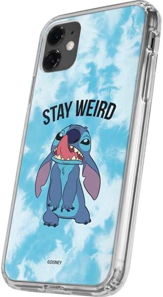 Skinit Clear Phone Case Compatible with iPhone 11 - Officially Licensed Disney Lilo and Stitch Stay Weird Design